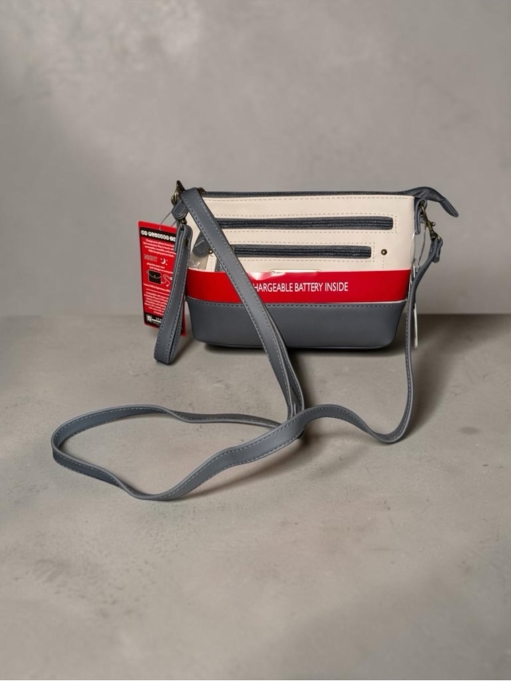 Stone Mountain NWT Cream and Gray Crossbody Bag